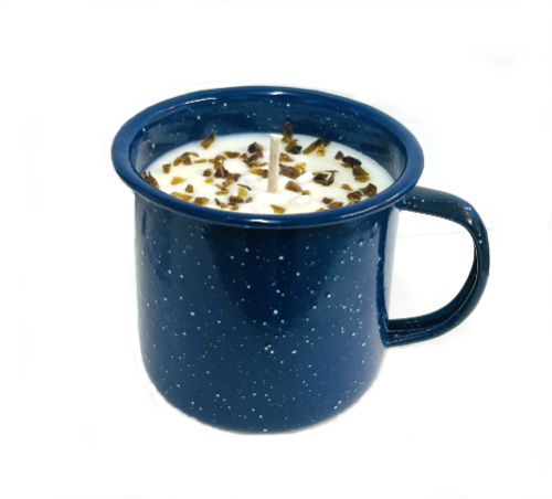 Coleman 12 Ounce Speckled Metal Camping Cup Enamelware Coffee Mug (Blue)