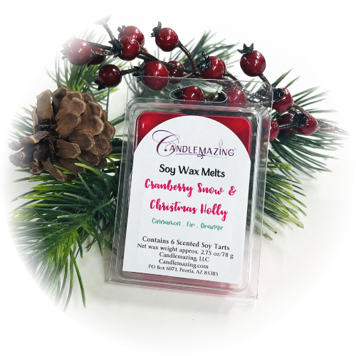 Cranberry Snow & Christmas Holly Fragrance, Natural Soy Wax Melts