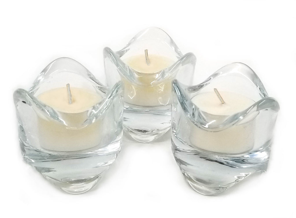 Candlemazing Contemporary Glass Holder and Soy Tealights
